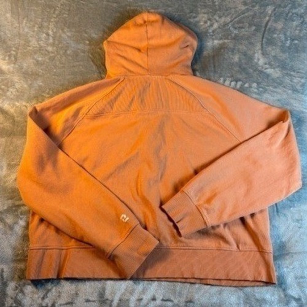 Zelos Hoodie Womens XL Orange Quarter Zip Pullover Thumbhole Raglan Sweatshirt - Picture 2 of 6